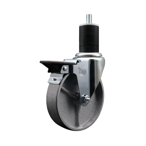 5'' Semi Steel Swivel 1-3/4'' Expanding Stem Caster with Brake